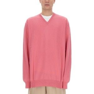 Comme Des Garçons Relaxed-Fit V-Neck Wool Jersey Sweater - NWT